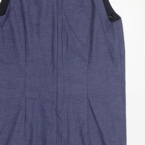 NEXT Womens Blue  Polyester Pencil Dress  Size 8  V-Neck Zip