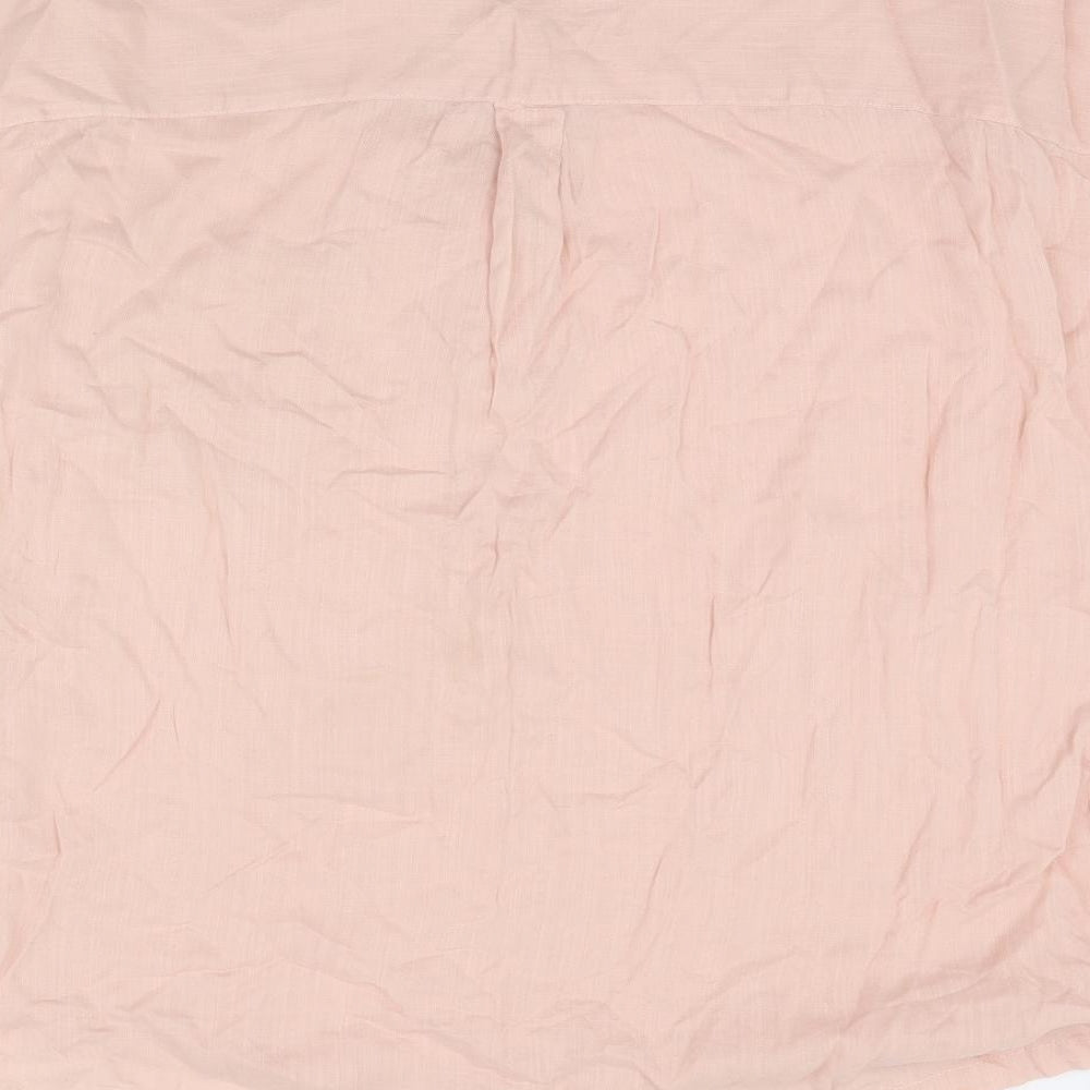 F&F Womens Pink  Lyocell Basic Blouse Size 14 V-Neck