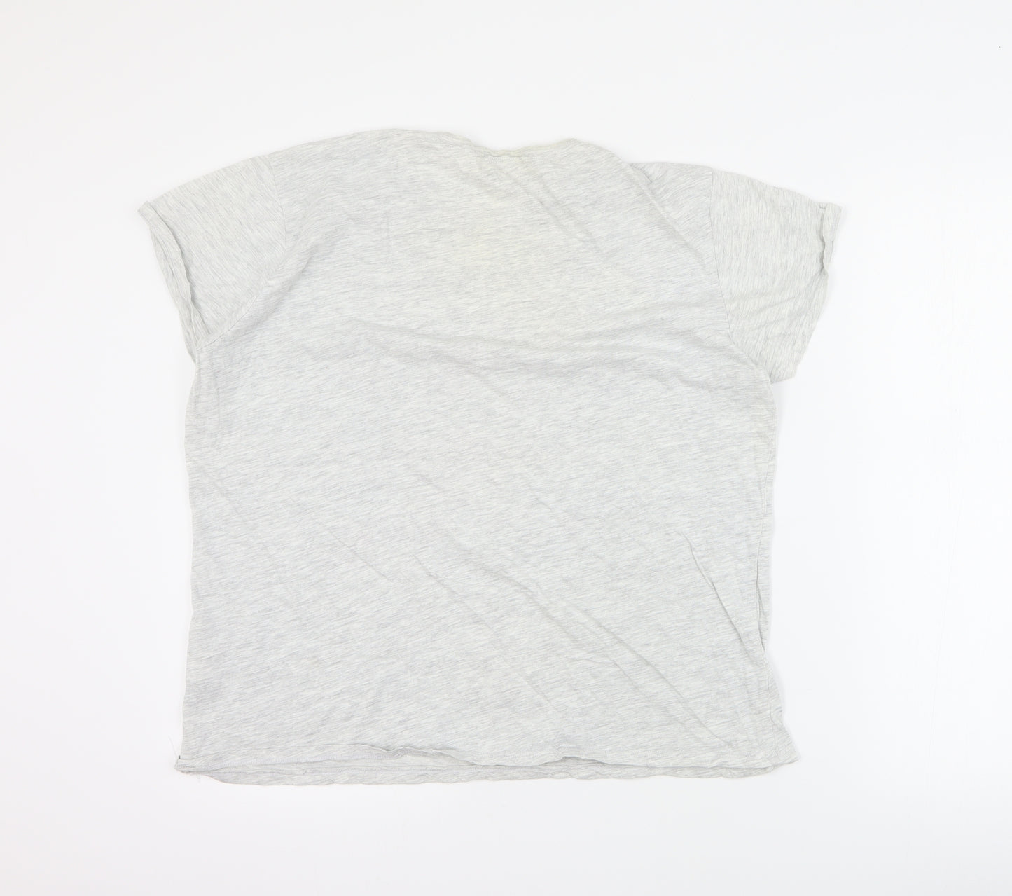 Zara Womens Grey  Cotton Basic T-Shirt Size XL Round Neck
