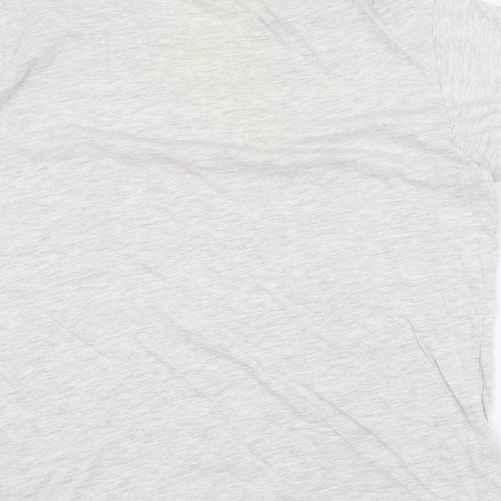 Zara Womens Grey  Cotton Basic T-Shirt Size XL Round Neck