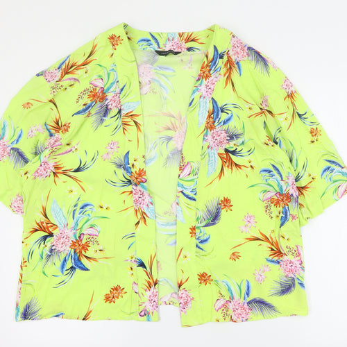 Peacocks Womens Yellow Floral  Jacket  Size M