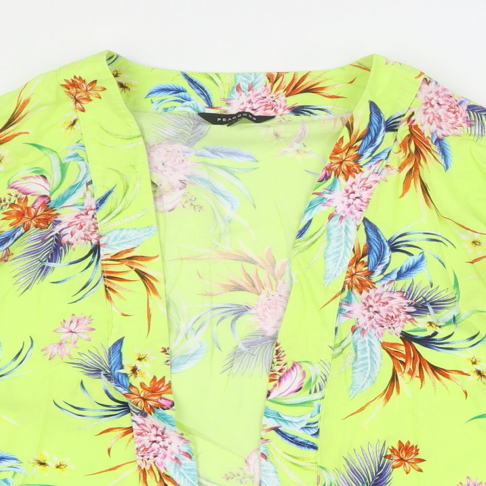 Peacocks Womens Yellow Floral  Jacket  Size M