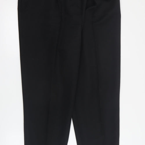 Slimma Womens Black  Polyester Carrot Trousers Size 20 L31 in Regular Zip