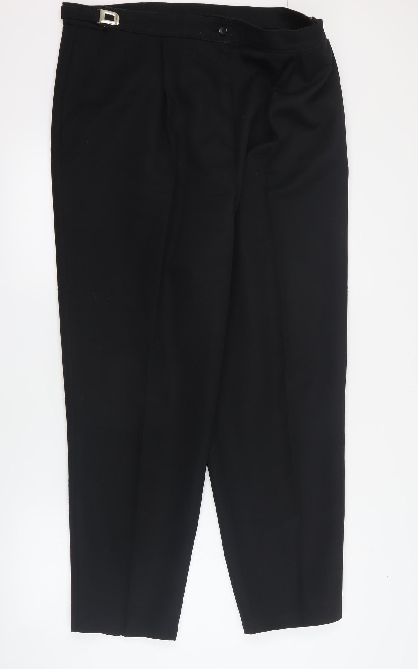 Slimma Womens Black  Polyester Carrot Trousers Size 20 L31 in Regular Zip