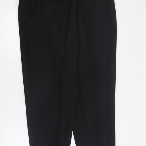 Slimma Womens Black  Polyester Carrot Trousers Size 20 L31 in Regular Zip
