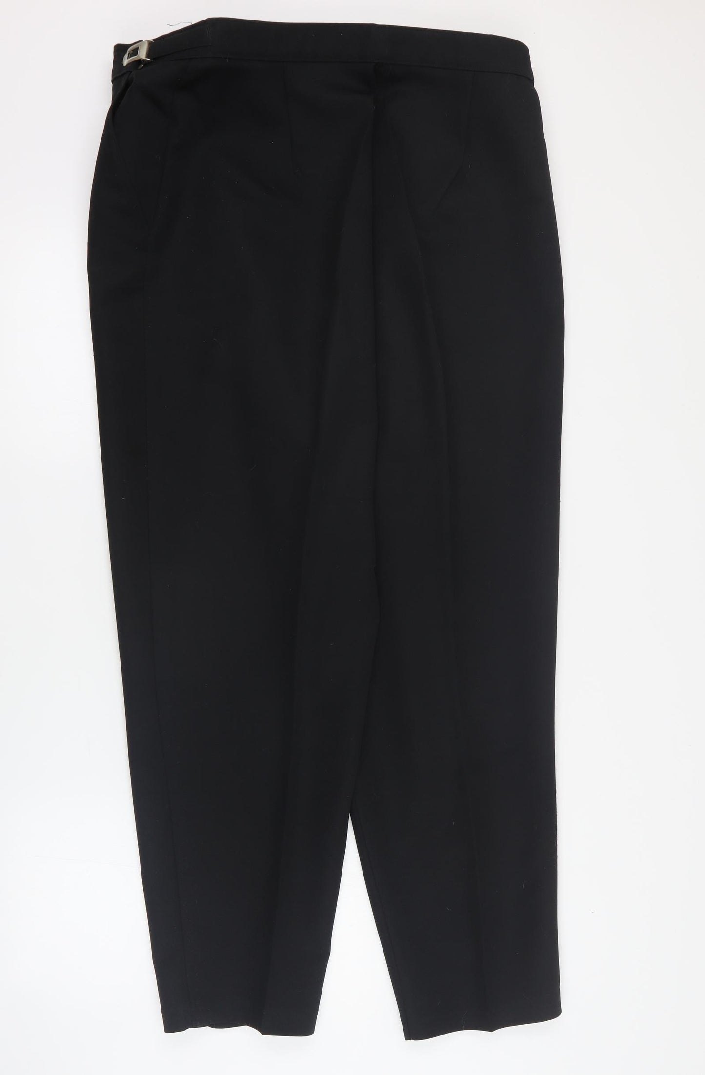 Slimma Womens Black  Polyester Carrot Trousers Size 20 L31 in Regular Zip