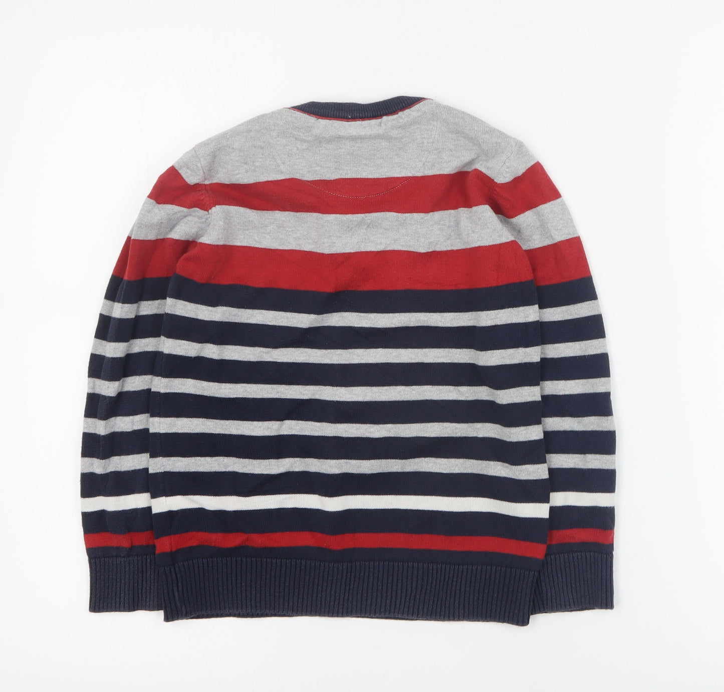 Palomino Boys Red Henley Striped 100% Cotton Pullover Jumper Size 7 Years  Pullover