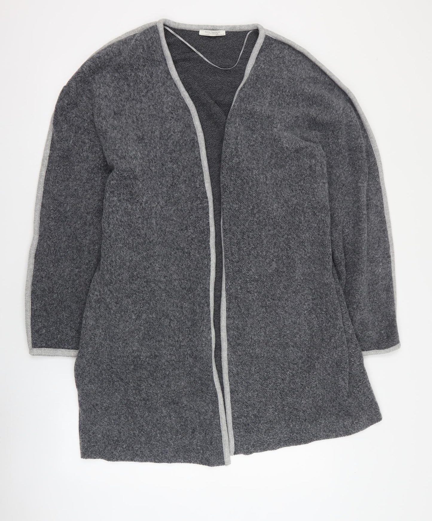 Zara Womens Grey V-Neck  Cotton Cardigan Jumper Size M