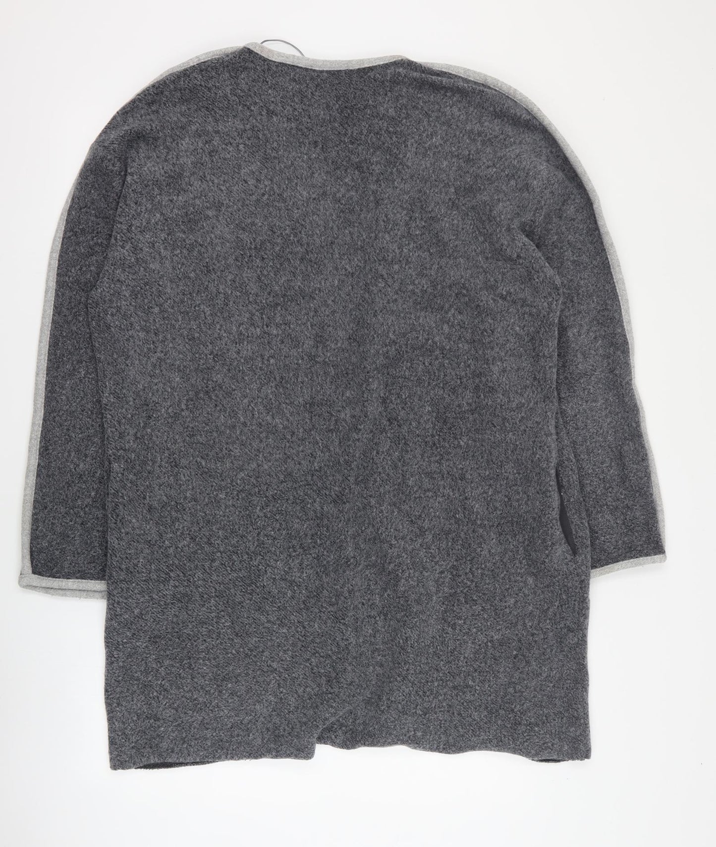 Zara Womens Grey V-Neck  Cotton Cardigan Jumper Size M