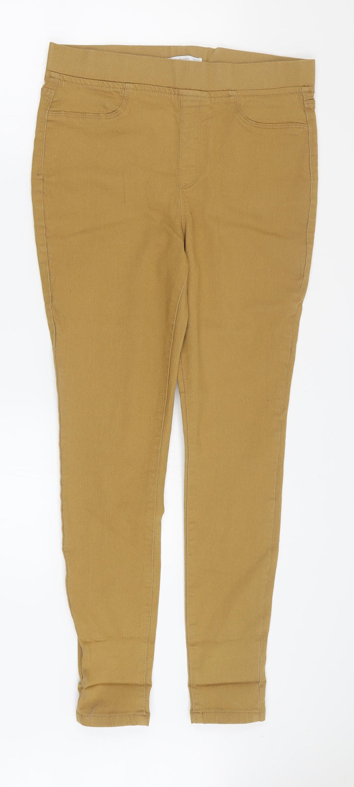 Pep & Co Womens Brown Cotton Jegging Trousers Size 12 L27 in Regular