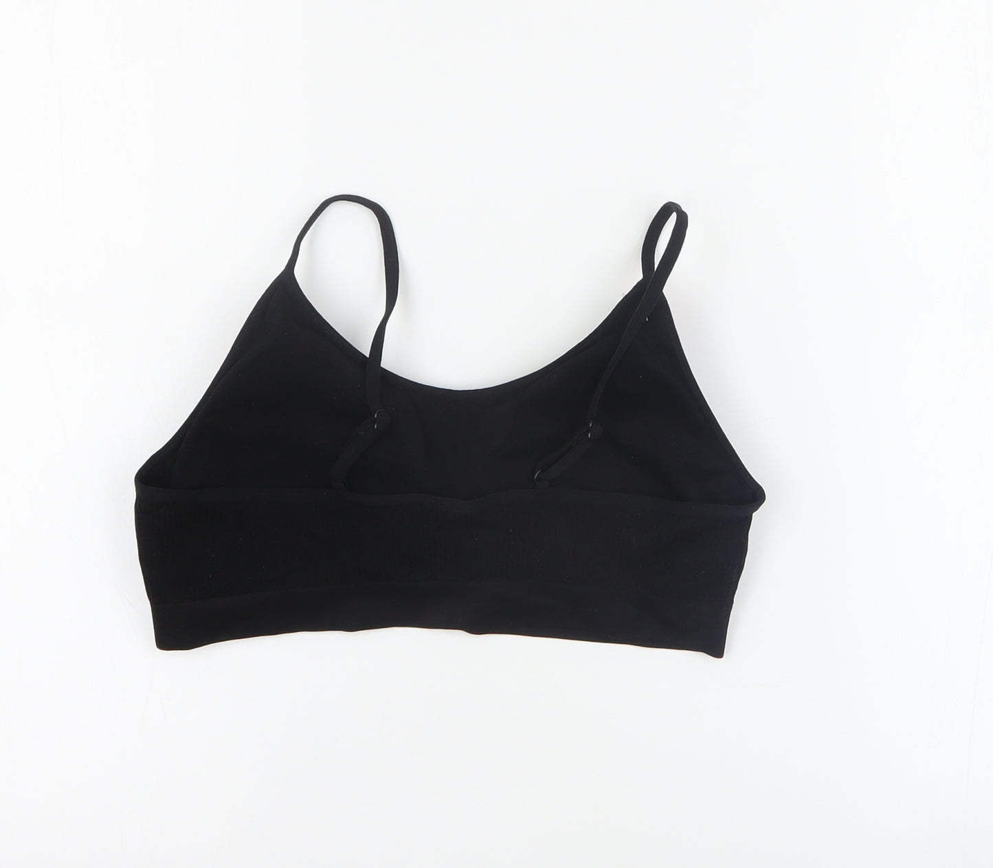 Primark Womens Black  Polyamide Cropped Tank Size L Round Neck Pullover - Sports bra