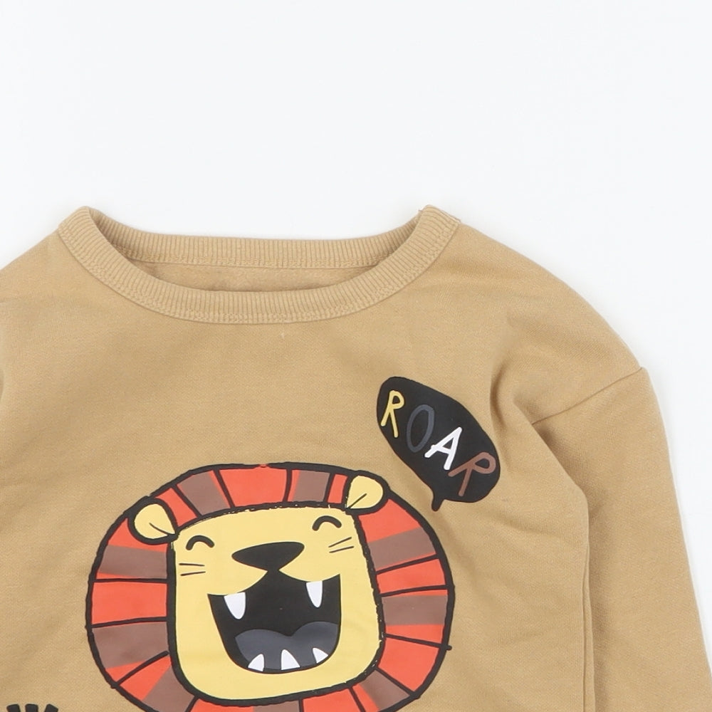 Dunnes Baby Brown  Cotton Pullover Jumper Size 18-24 Months  Pullover