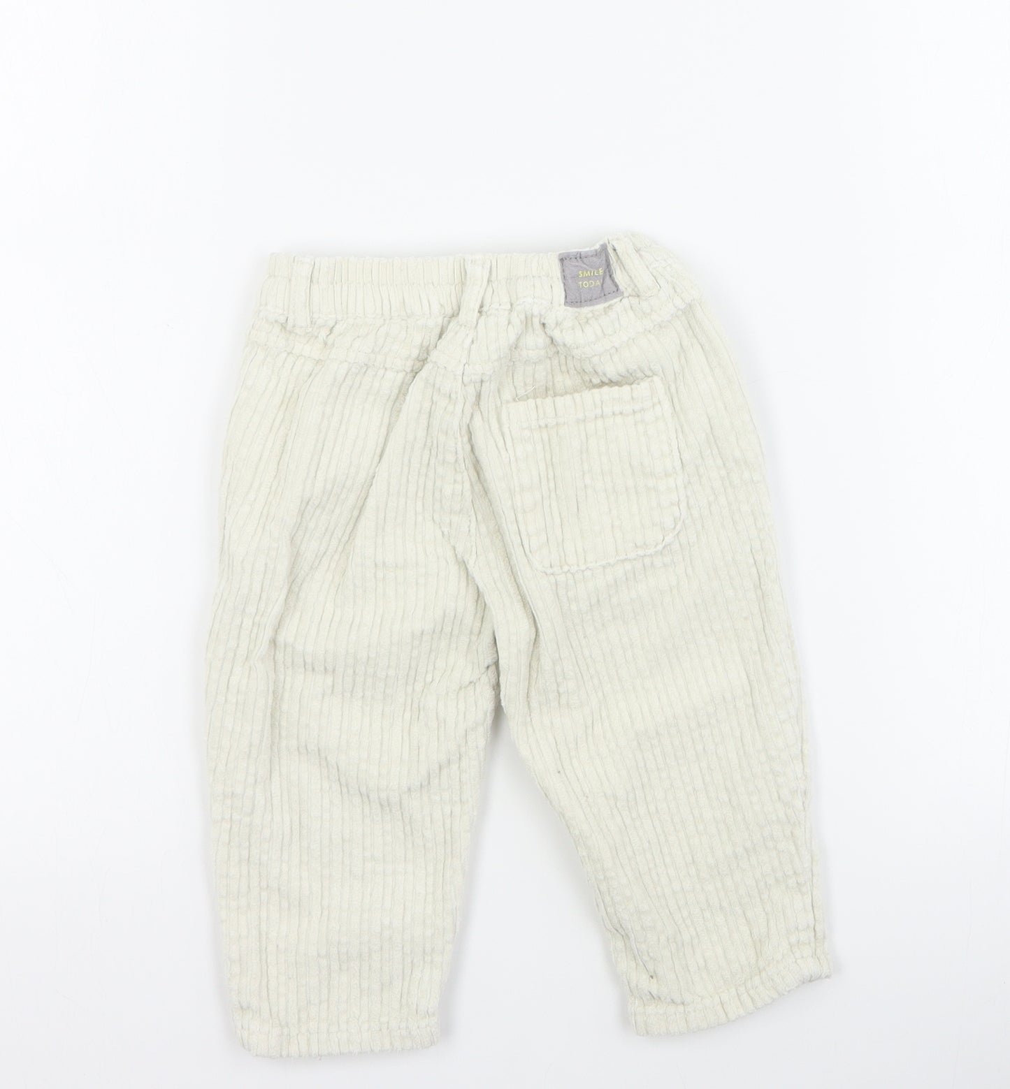 Zara Baby White  Cotton Cargo Trousers Size 12-18 Months  Button