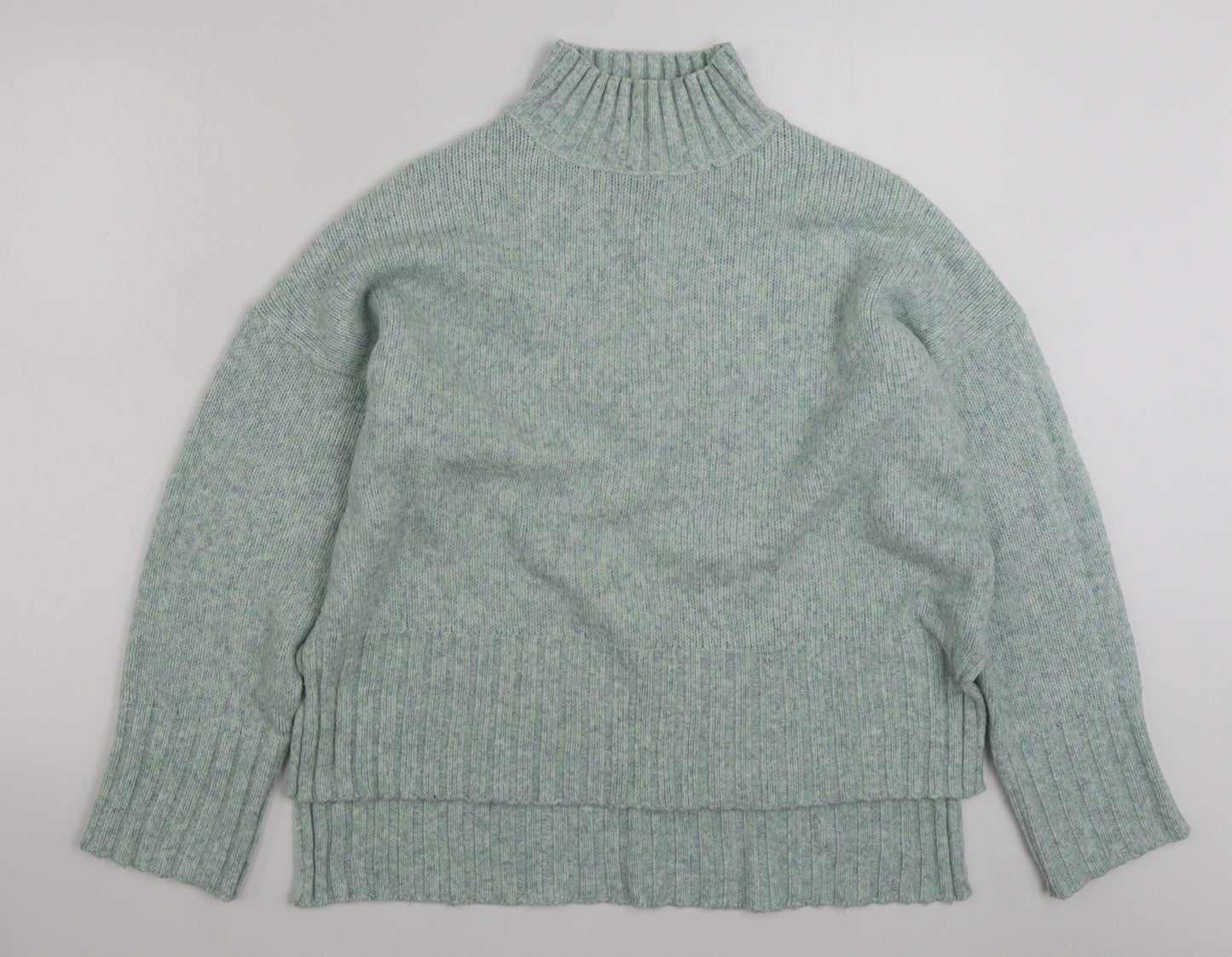 New Look Womens Green High Neck  Acrylic Pullover Jumper Size M