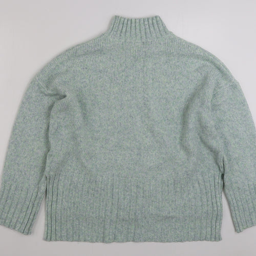 New Look Womens Green High Neck  Acrylic Pullover Jumper Size M