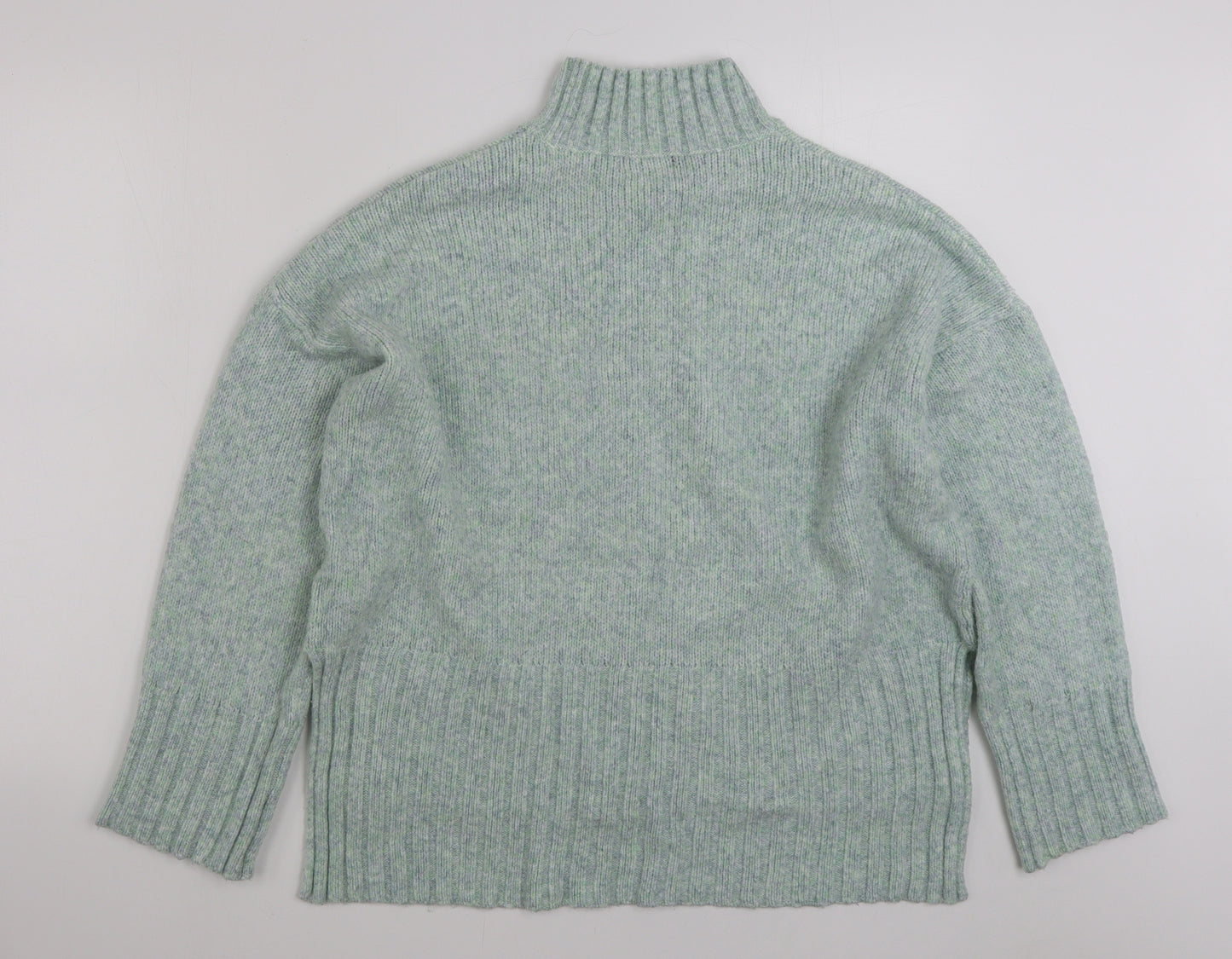 New Look Womens Green High Neck  Acrylic Pullover Jumper Size M