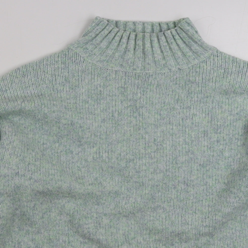 New Look Womens Green High Neck  Acrylic Pullover Jumper Size M