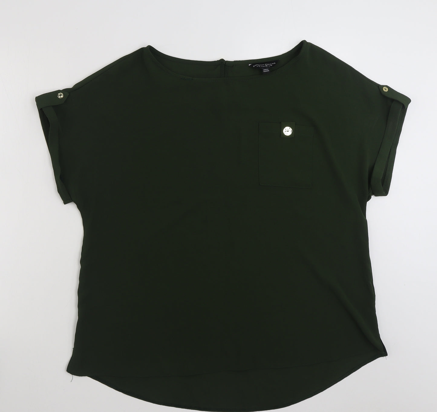 Dorothy Perkins Womens Green  Polyester Tunic Blouse Size 18 Boat Neck