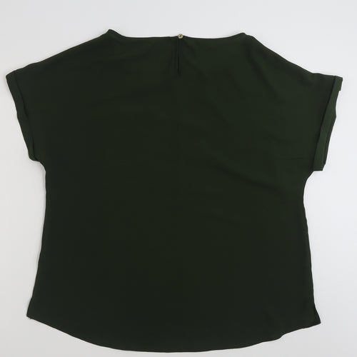 Dorothy Perkins Womens Green  Polyester Tunic Blouse Size 18 Boat Neck