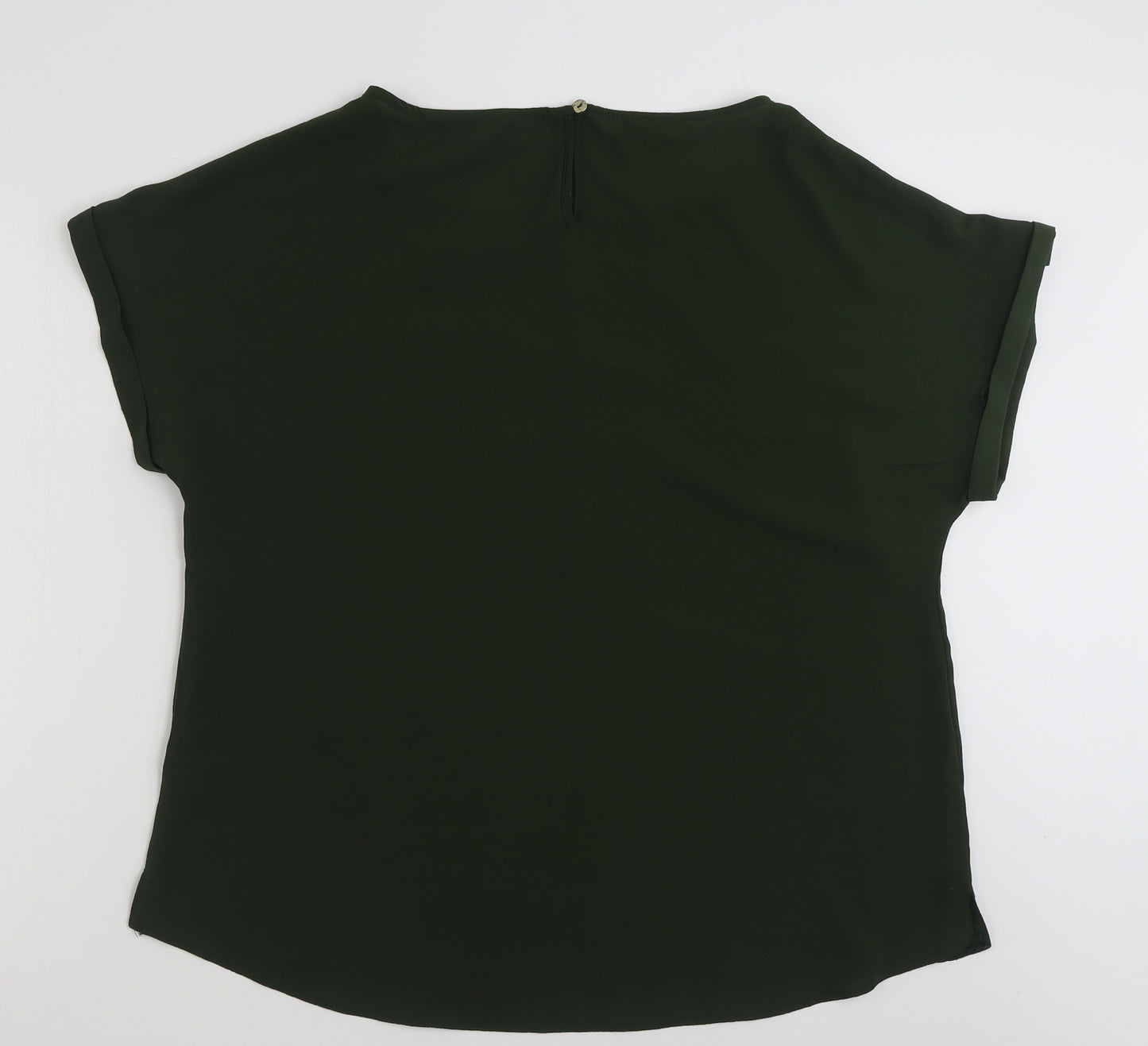 Dorothy Perkins Womens Green  Polyester Tunic Blouse Size 18 Boat Neck
