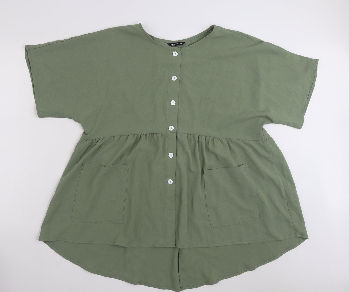SHEIN  Womens Green  Polyester Tunic Blouse Size XL Boat Neck