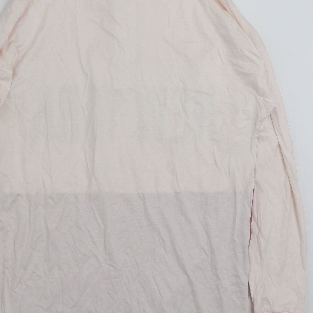 River Island Womens Pink Striped 100% Cotton Basic Polo Size 12 Collared - New York