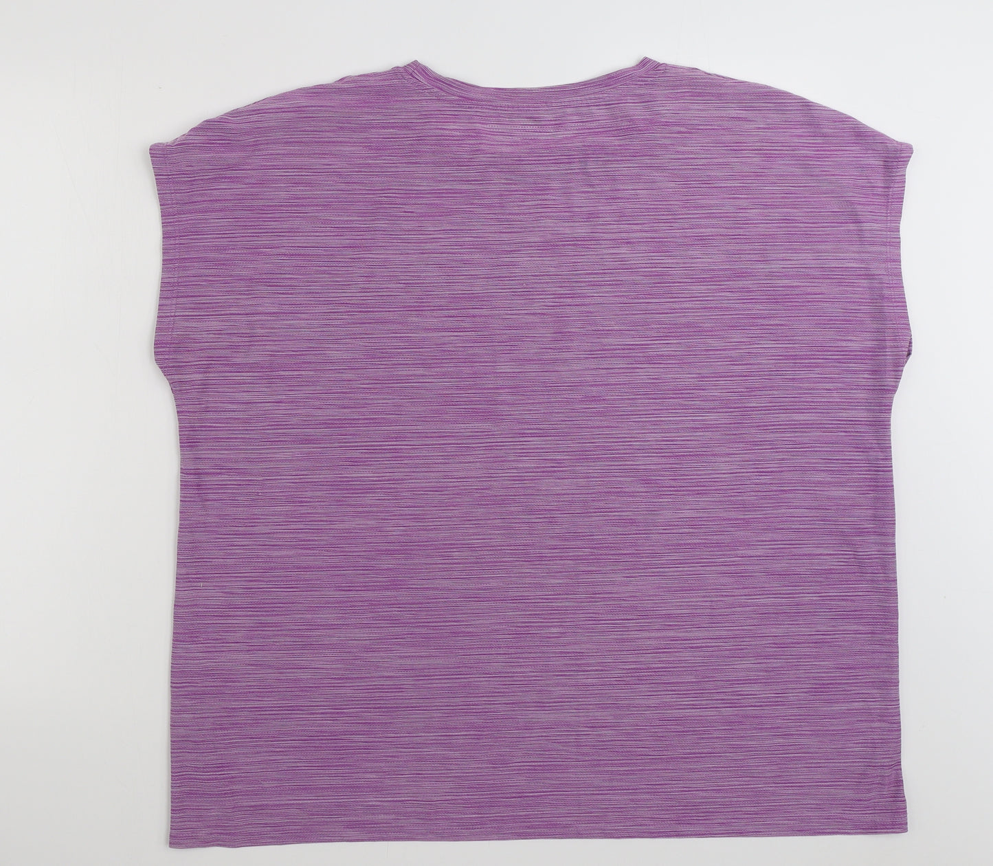 Dunnes Stores Womens Purple  Polyester Basic T-Shirt Size XL Scoop Neck Pullover