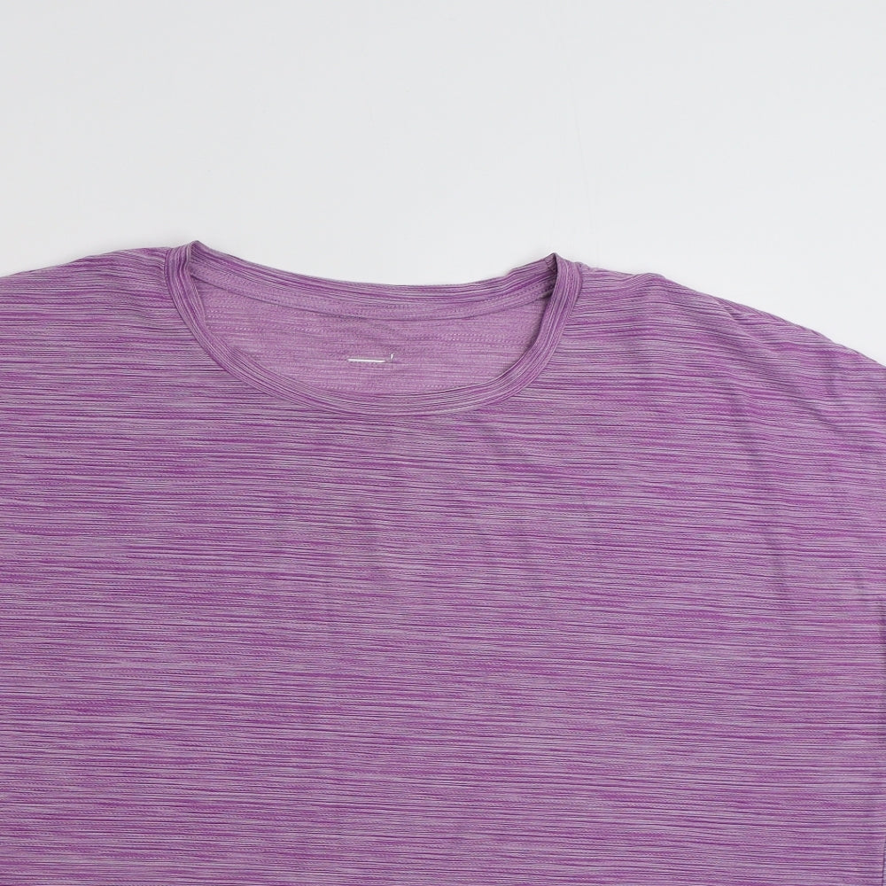 Dunnes Stores Womens Purple  Polyester Basic T-Shirt Size XL Scoop Neck Pullover