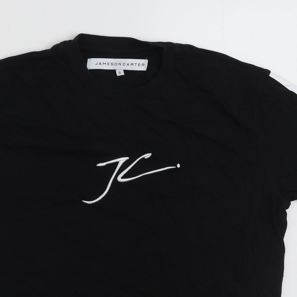 Jameson Carter Mens Black  Cotton  T-Shirt Size S Round Neck