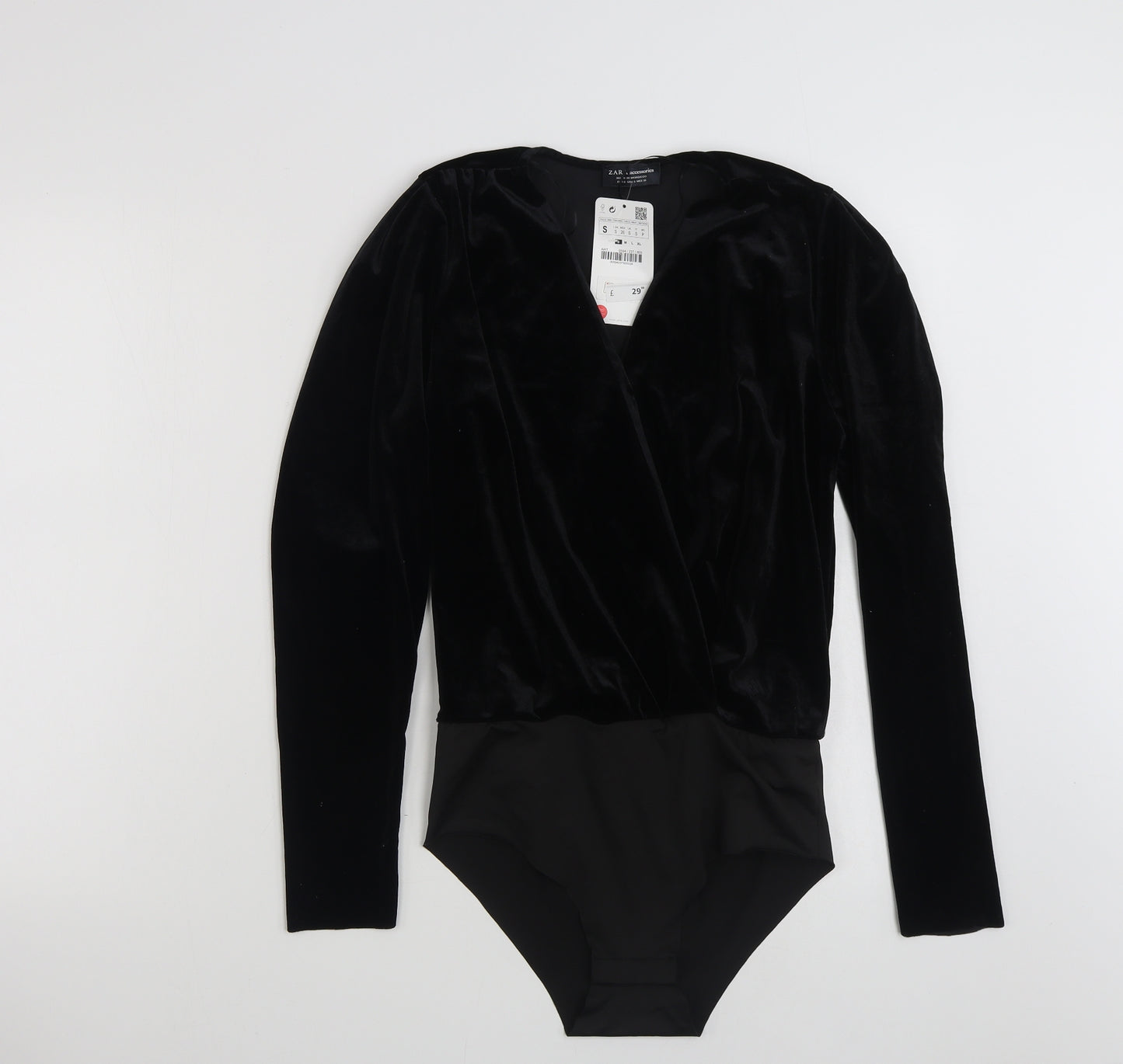 Zara Womens Black  Polyester Bodysuit One-Piece Size S  Pullover - Item Length:29in