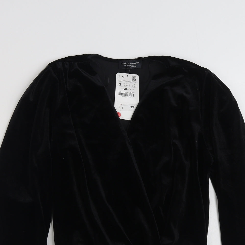 Zara Womens Black  Polyester Bodysuit One-Piece Size S  Pullover - Item Length:29in
