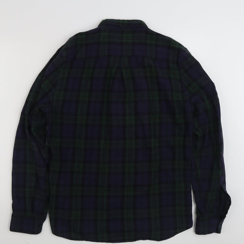 River Island Mens Multicoloured Plaid Cotton  Button-Up Size M Collared Button
