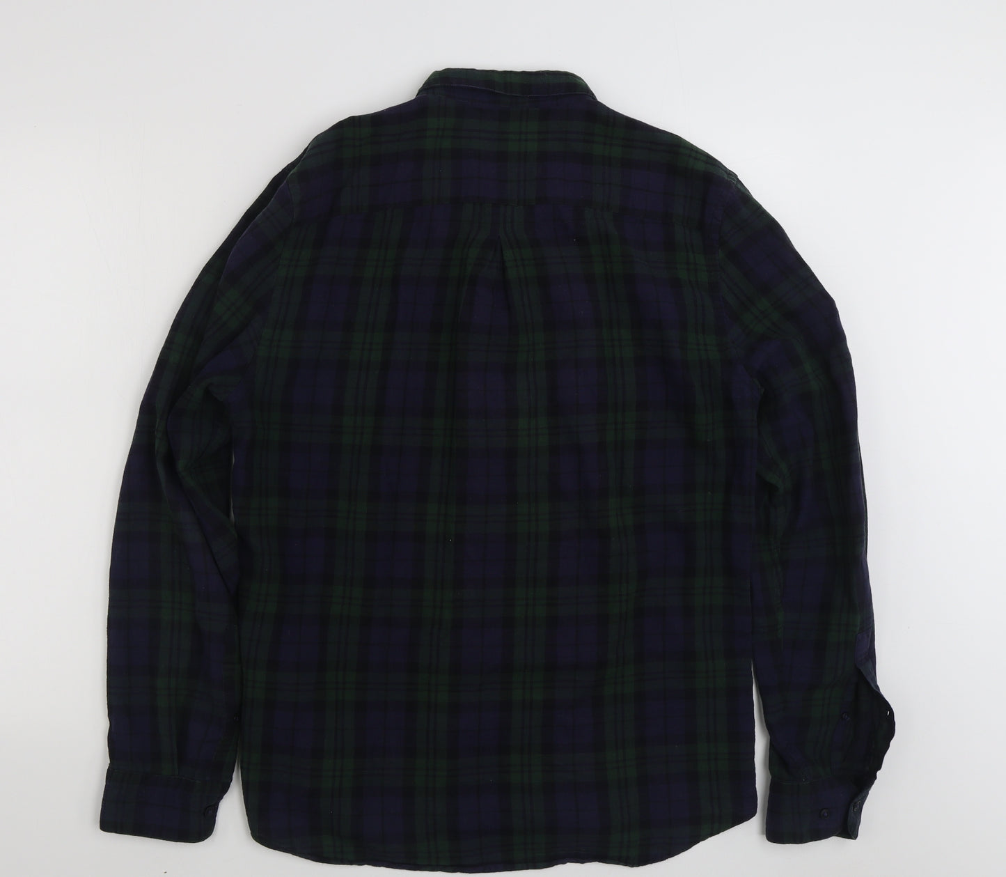 River Island Mens Multicoloured Plaid Cotton  Button-Up Size M Collared Button