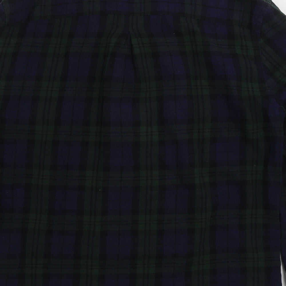 River Island Mens Multicoloured Plaid Cotton  Button-Up Size M Collared Button