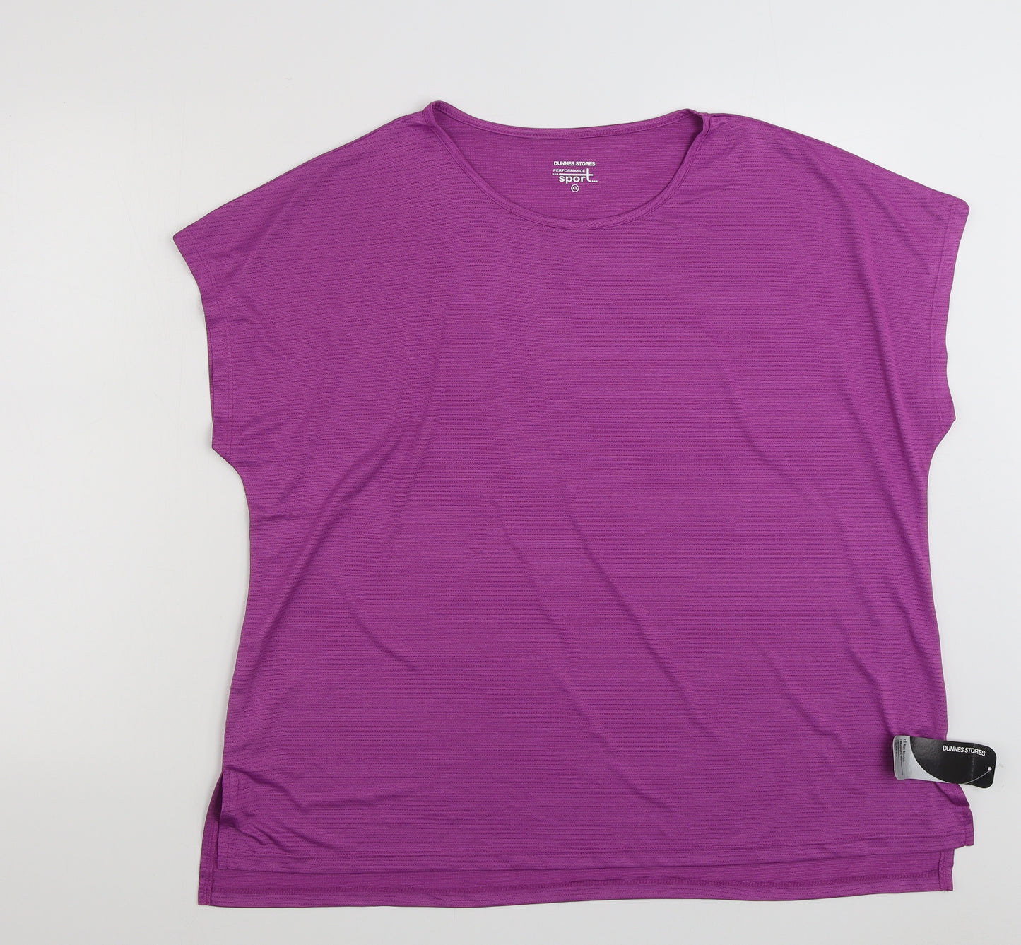 Dunnes Stores Womens Pink  100% Polyester Jersey T-Shirt Size XL Crew Neck Pullover