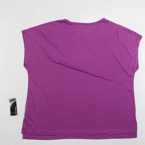 Dunnes Stores Womens Pink  100% Polyester Jersey T-Shirt Size XL Crew Neck Pullover