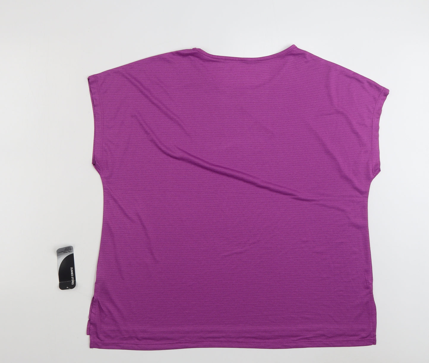 Dunnes Stores Womens Pink  100% Polyester Jersey T-Shirt Size XL Crew Neck Pullover