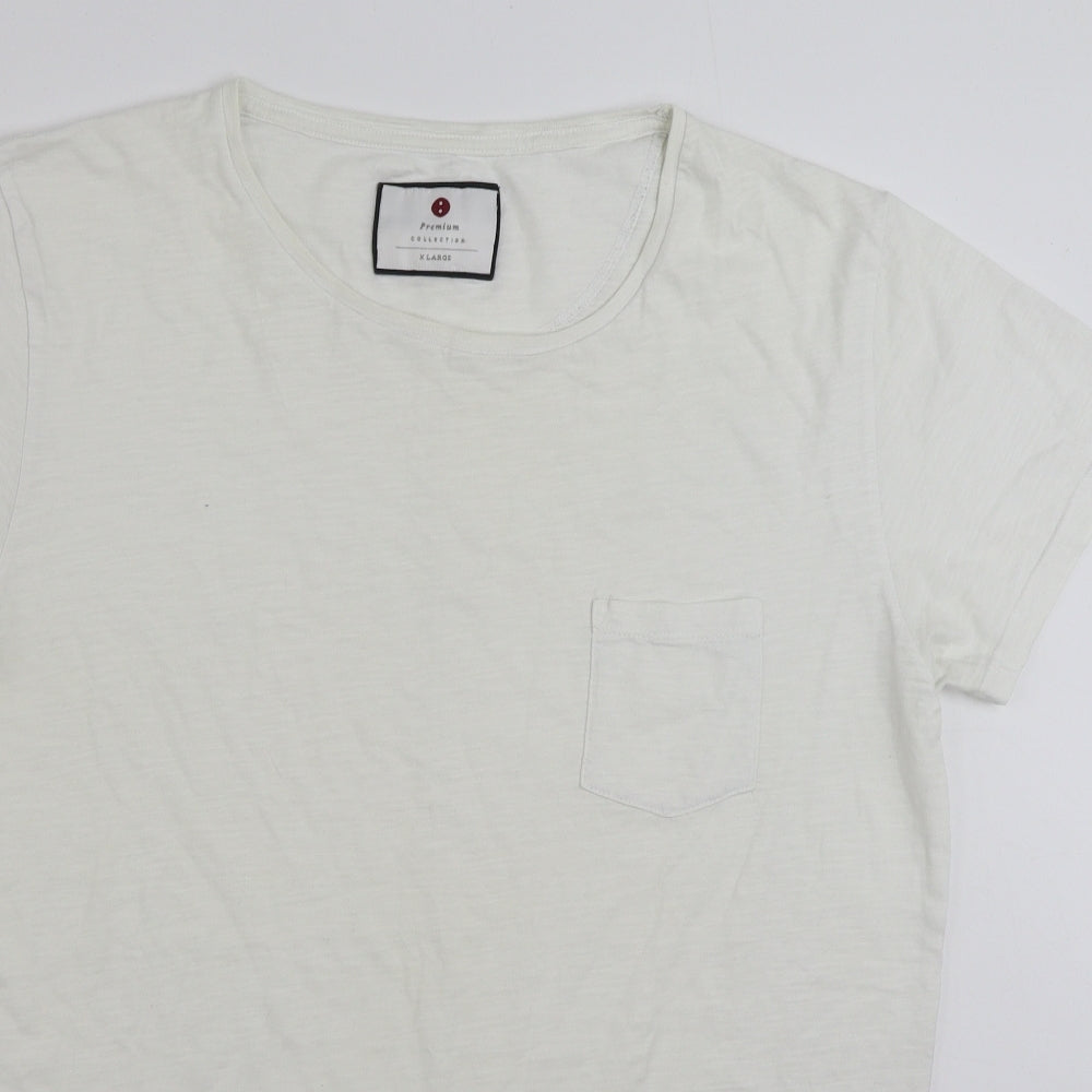 Cotton On Mens White  Cotton  T-Shirt Size XL Crew Neck