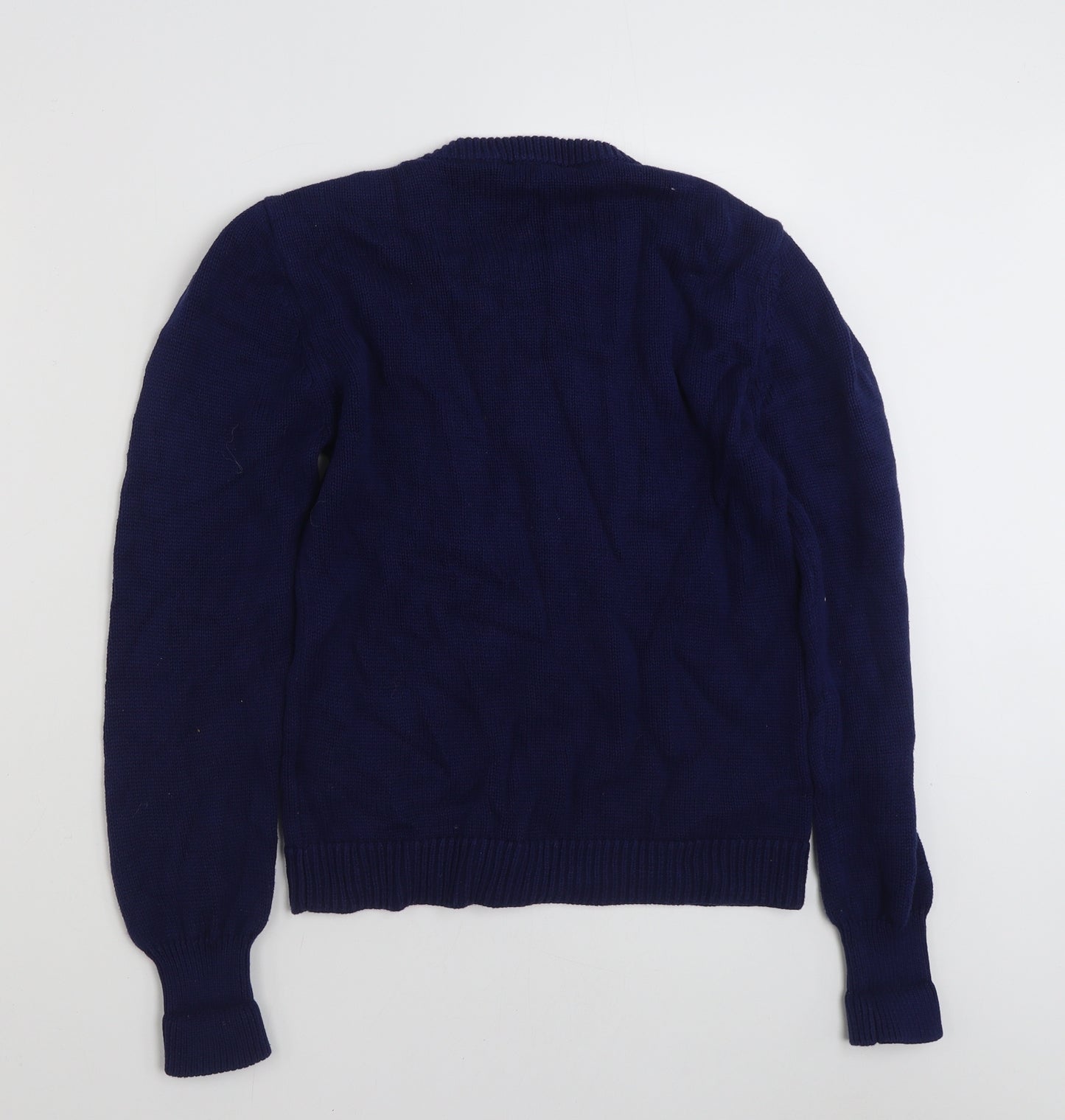 Oasis Womens Blue Crew Neck  100% Cotton Pullover Jumper Size L