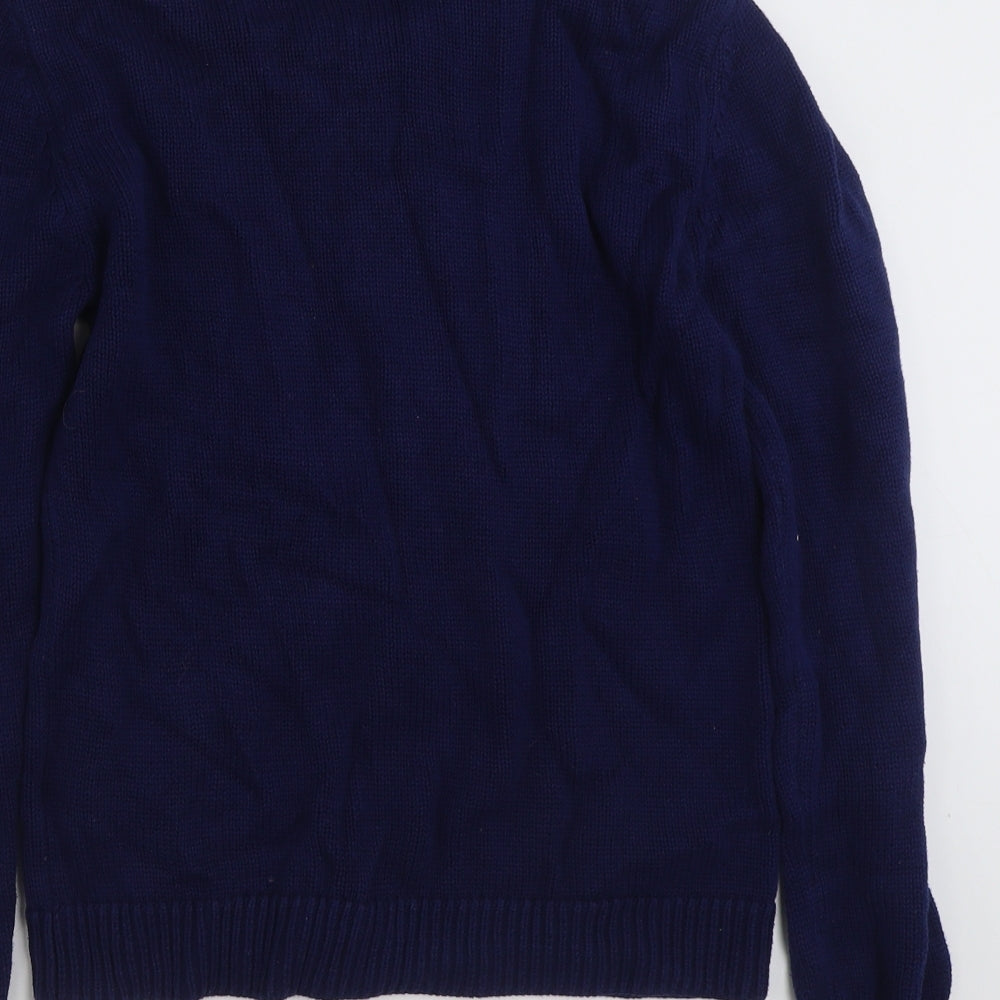 Oasis Womens Blue Crew Neck  100% Cotton Pullover Jumper Size L