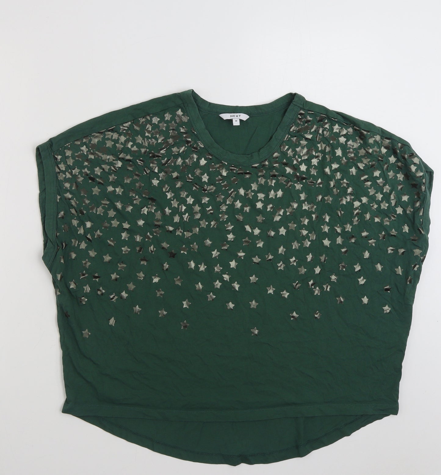 NEXT Womens Green  100% Cotton Basic T-Shirt Size M Scoop Neck