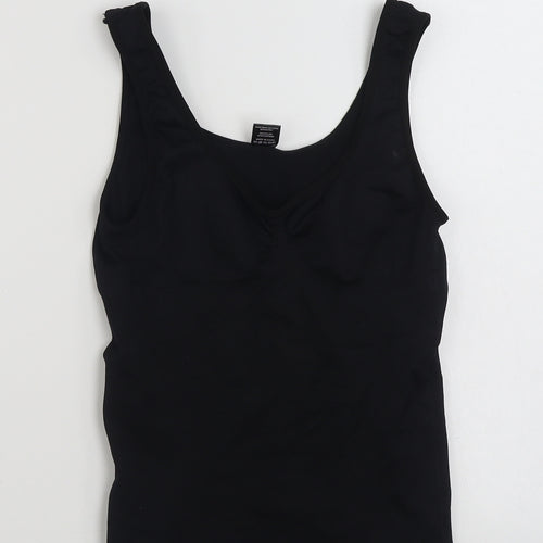 Preworn Womens Black  Nylon Cropped Tank Size 16 Scoop Neck Pullover - Size 16-18