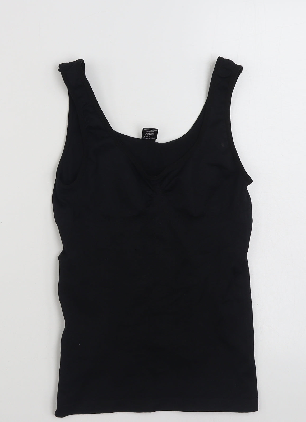 Preworn Womens Black  Nylon Cropped Tank Size 16 Scoop Neck Pullover - Size 16-18