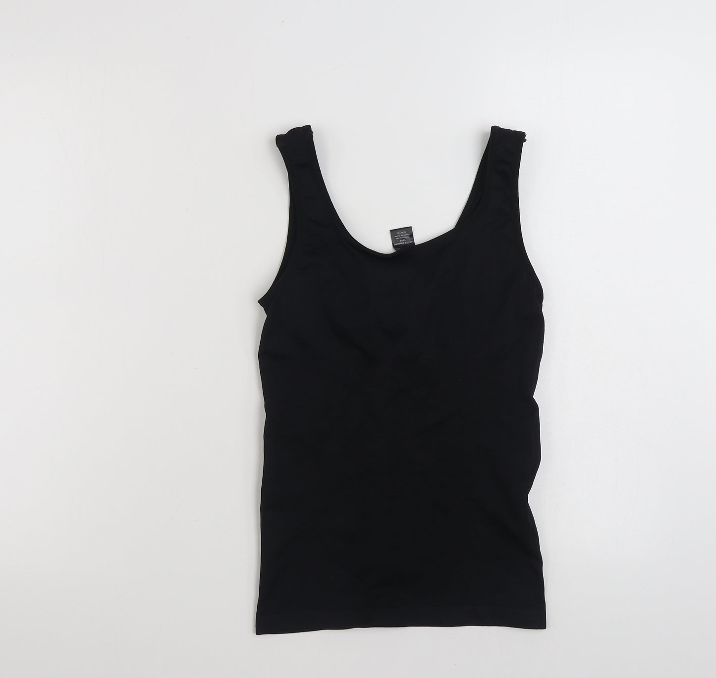 Preworn Womens Black  Nylon Cropped Tank Size 16 Scoop Neck Pullover - Size 16-18