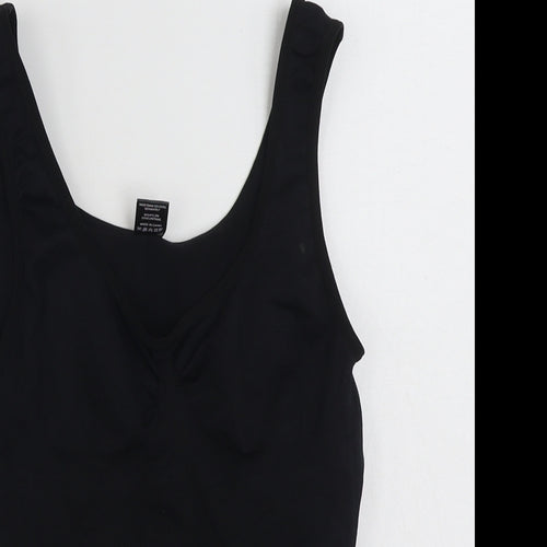Preworn Womens Black  Nylon Cropped Tank Size 16 Scoop Neck Pullover - Size 16-18