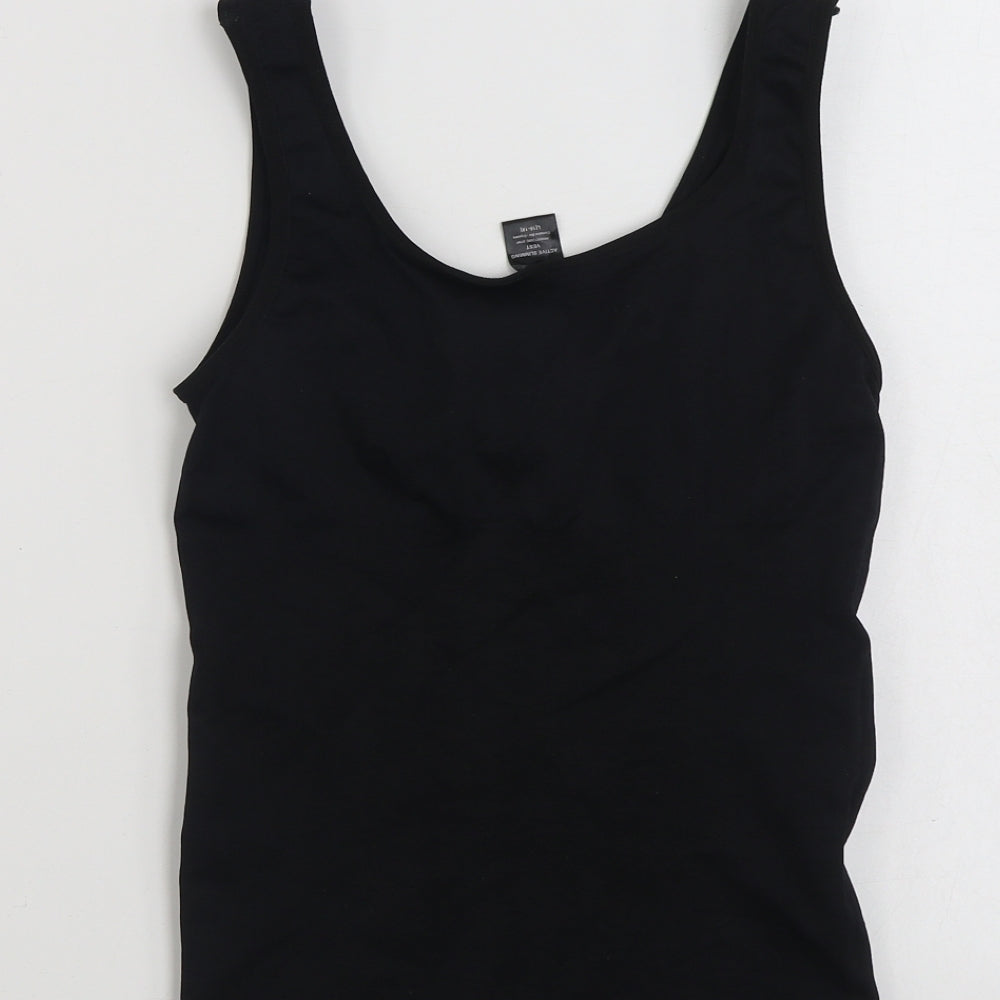 Preworn Womens Black  Nylon Cropped Tank Size 16 Scoop Neck Pullover - Size 16-18