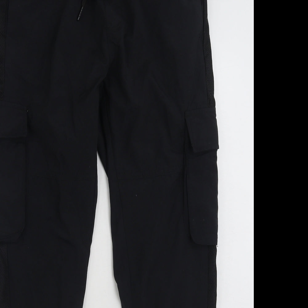 Brave Soul Mens Black  Polyamide Cargo Trousers Size 32 in L29 in Regular