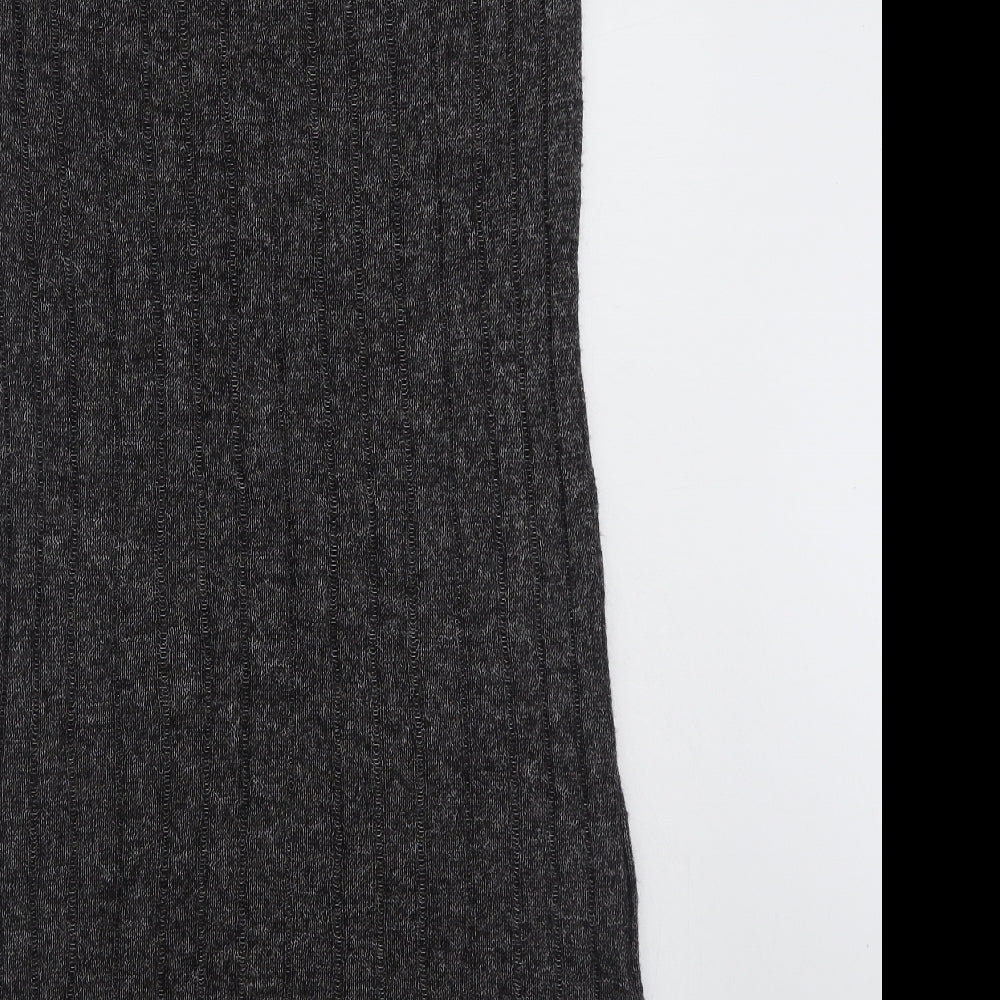 Per Una Womens Grey  Acrylic Jumper Dress  Size 14  V-Neck Pullover