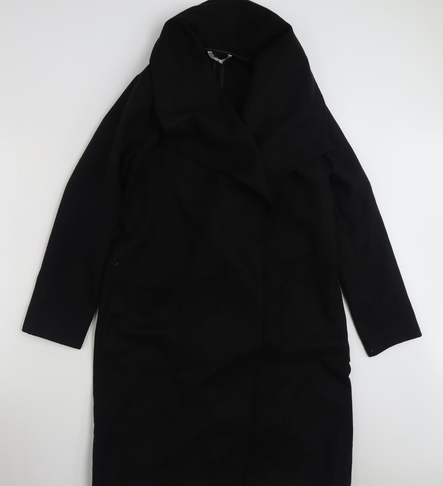 Peacocks Womens Black   Overcoat Coat Size 10  Tie