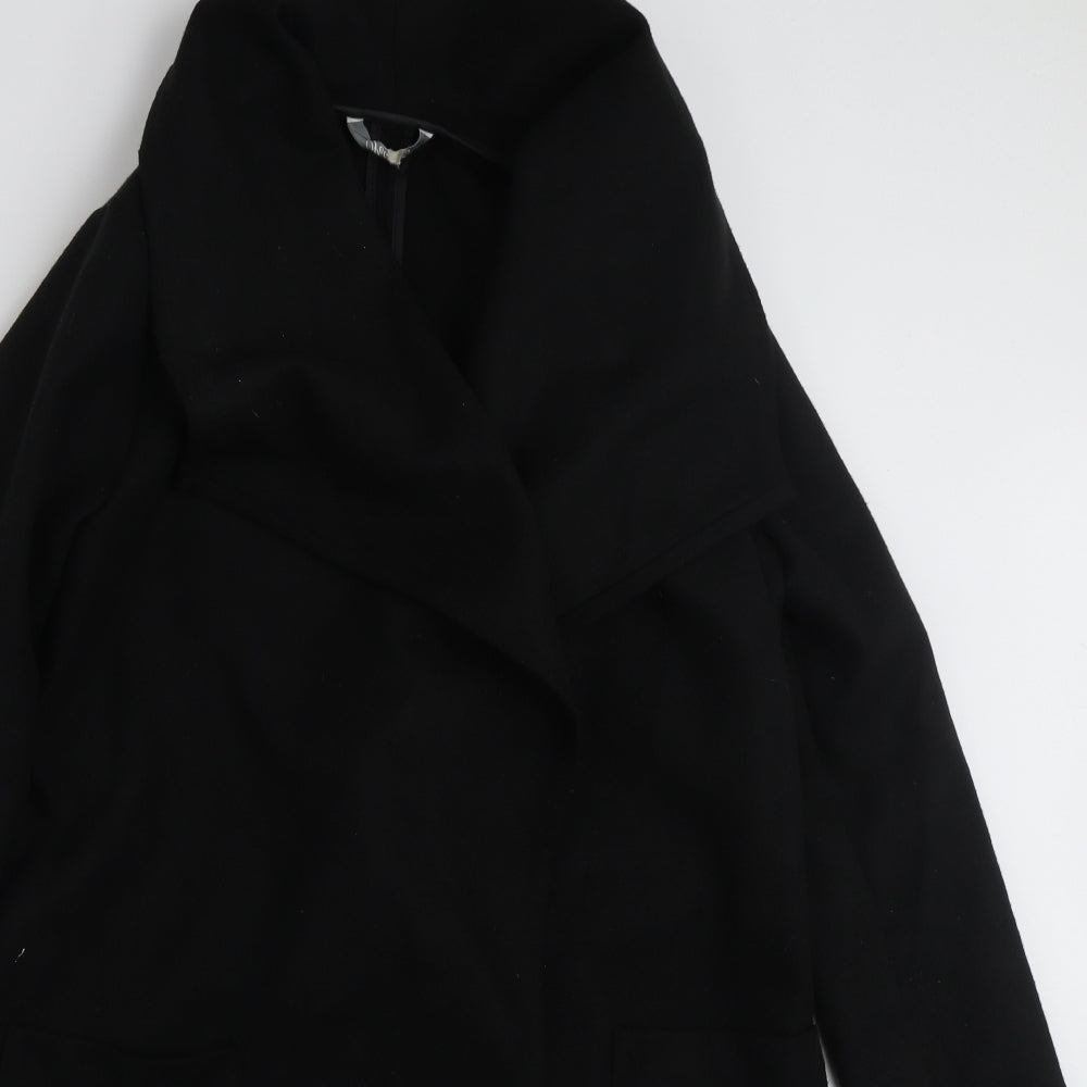 Peacocks Womens Black   Overcoat Coat Size 10  Tie